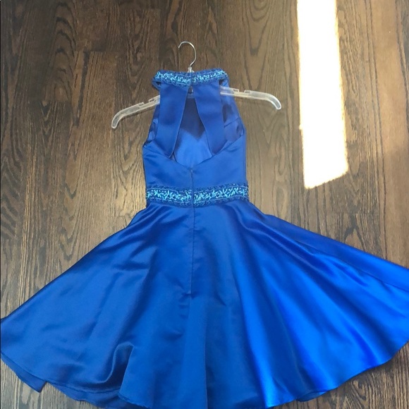 embroidered royal blue dress - Picture 2 of 5